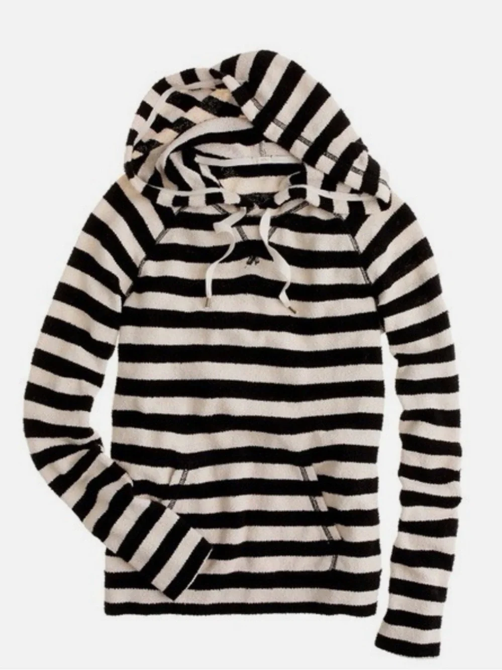 J. Crew - Terrycloth Striped Pullover Hoodie - Picture 1 of 4
